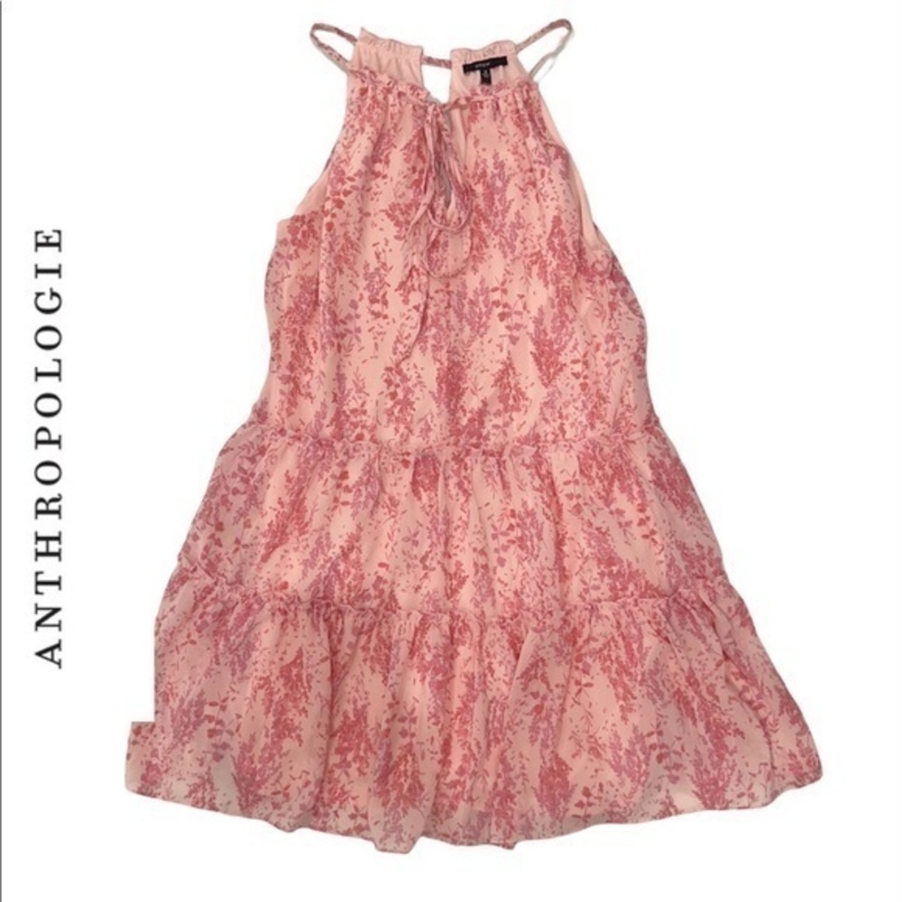 DREW PINK FLORAL PRINT MINI DRESS